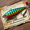 A colorful and shiny anchovy-shaped lure with a note indicating its discontinuation, displayed with a sense of nostalgia and loss.