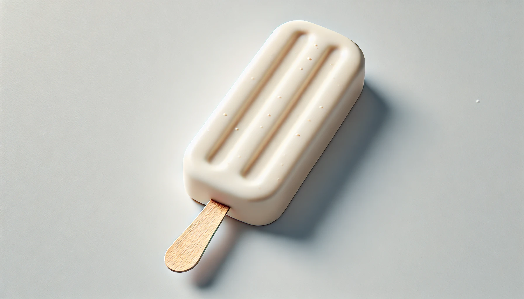 A long rectangular yogurt ice cream bar with a stick, displayed against a simple, clean background. The yogurt bar has a smooth texture and looks creamy and refreshing.